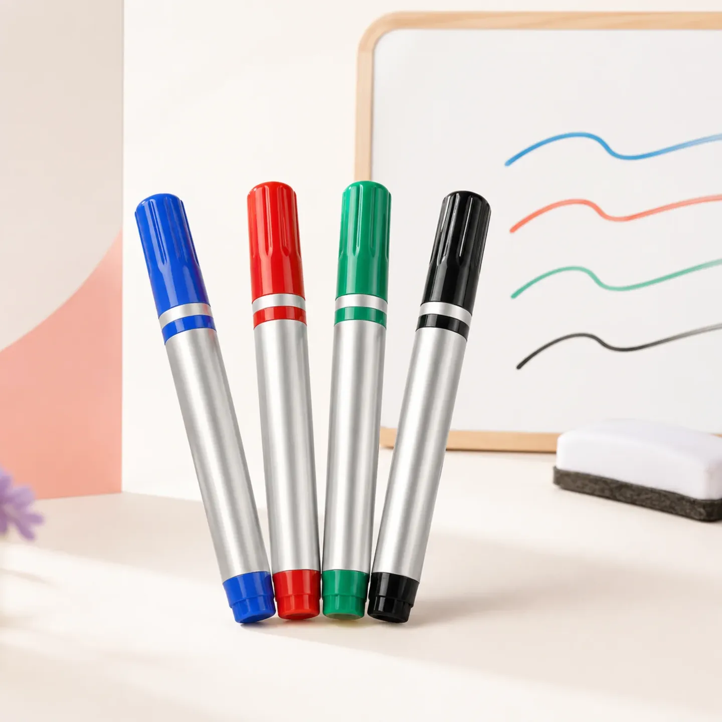 Feutres effaçables pour tableau blanc — unité ou pack de 4, Bleu