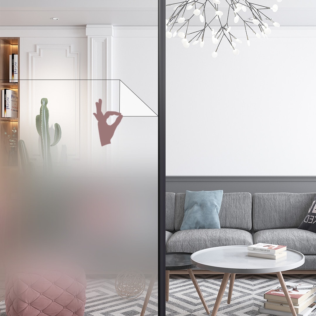 Film vitre large bande dépolie dégressive