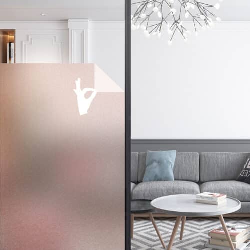 Film vitre rose pailleté