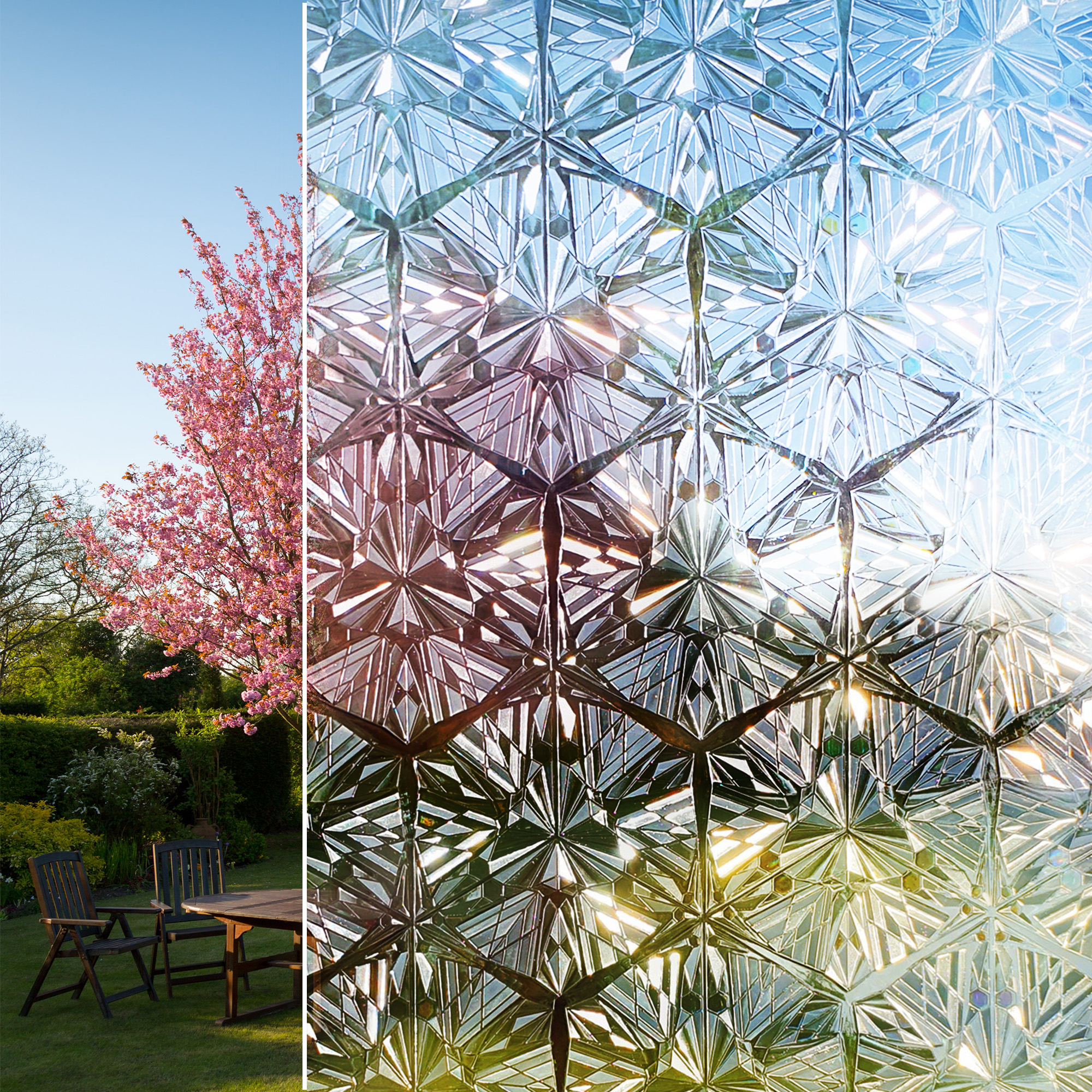 Avec et sans l'effet verre givré