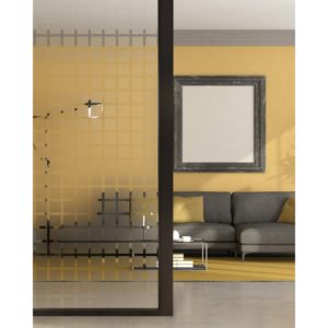 Film décoratif pour vitrage carrés pleins dépolis