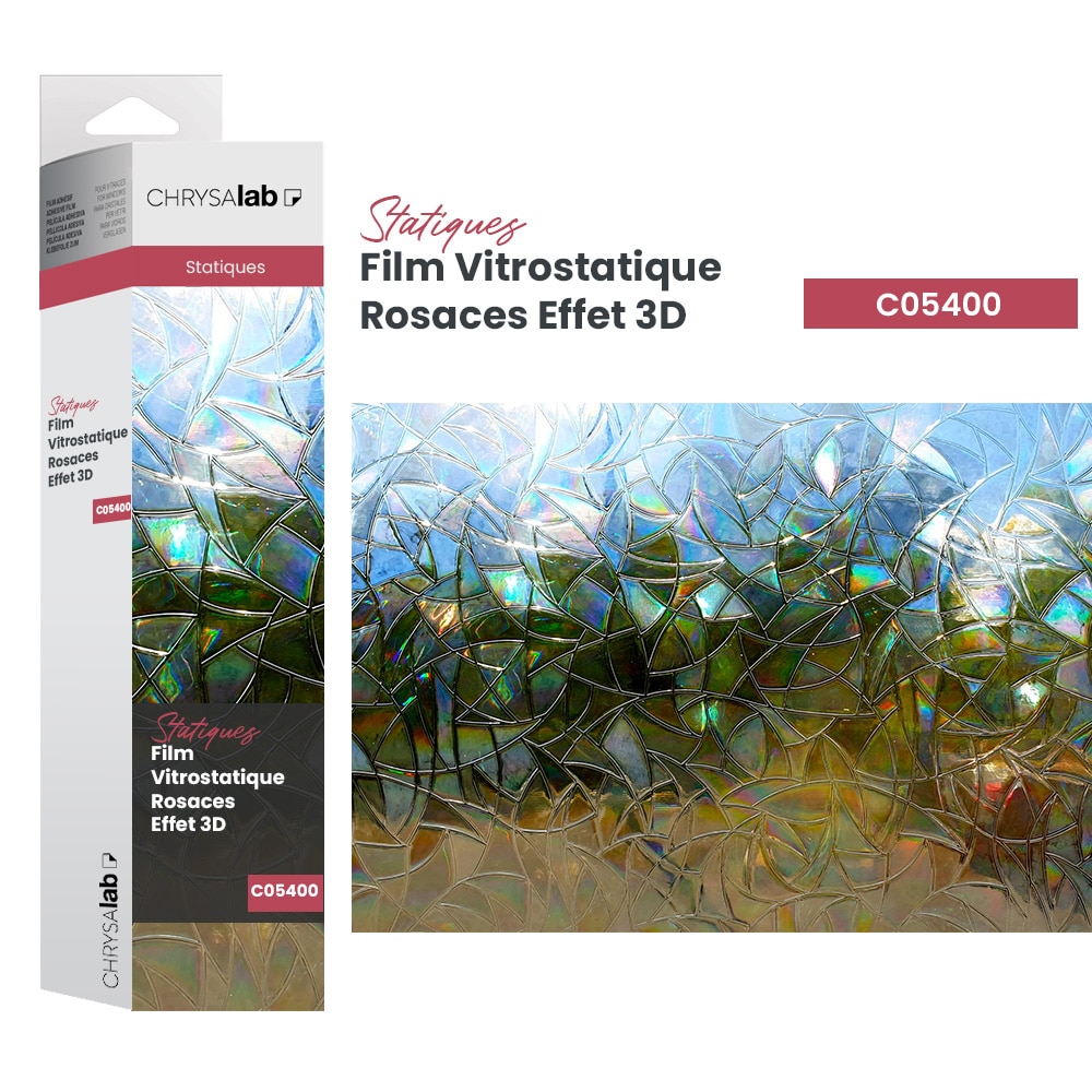 Film vitrostatique rosaces effet 3D