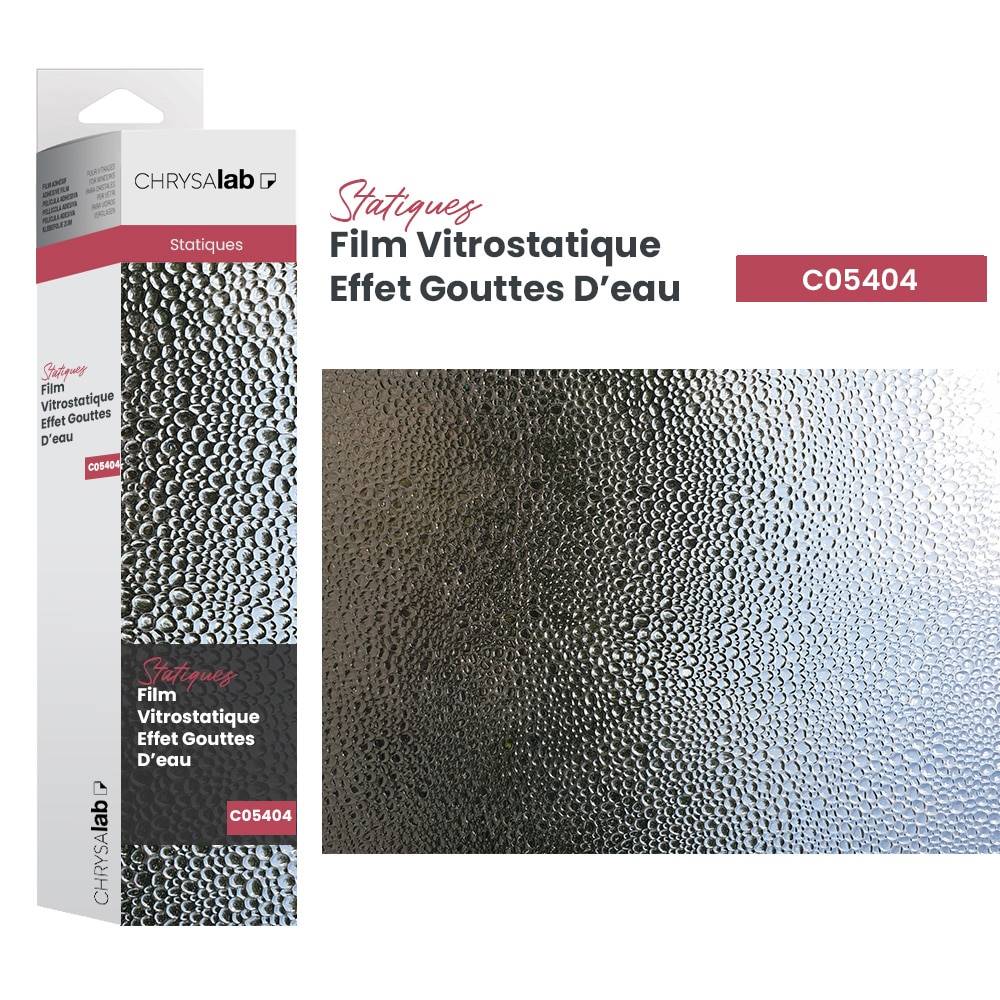 Film vitrostatique effet gouttes d'eau