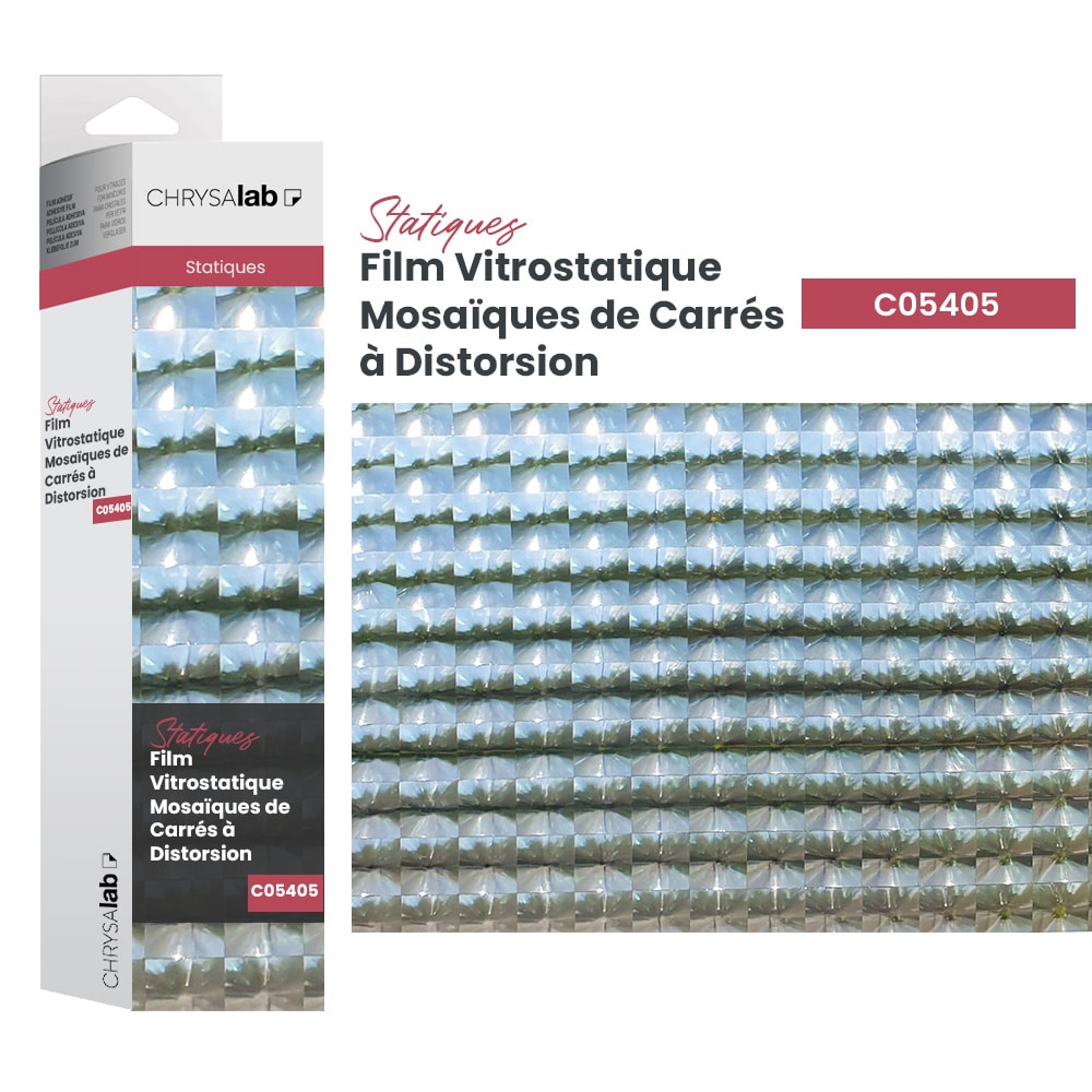 Film vitrostatique mosaïques de carrés à distorsion