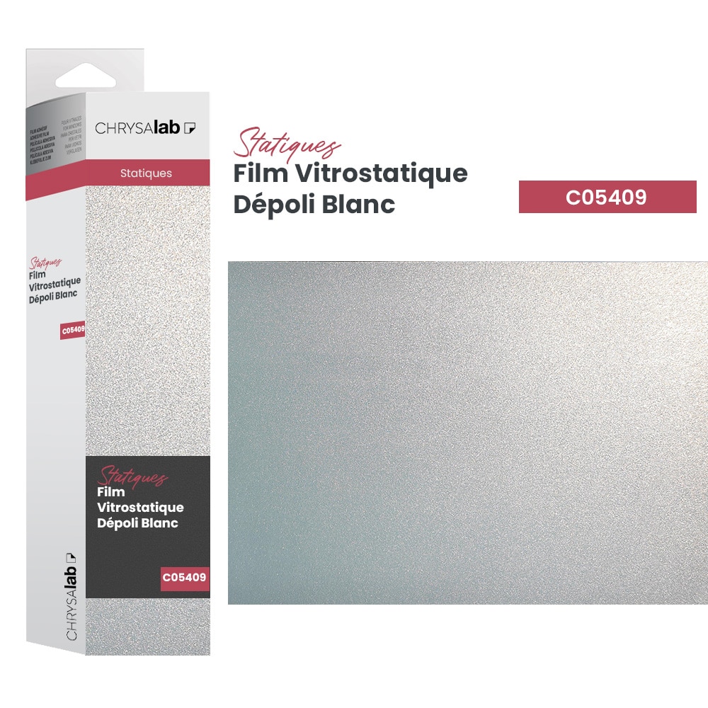 Film vitrostatique dépoli blanc