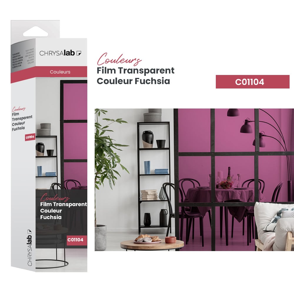 Film pour vitrage transparent couleur Fuchsia