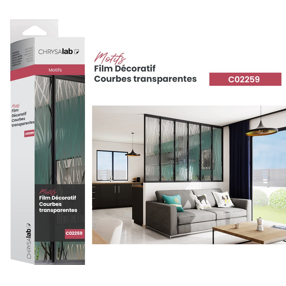 Film décoratif courbes transparentes