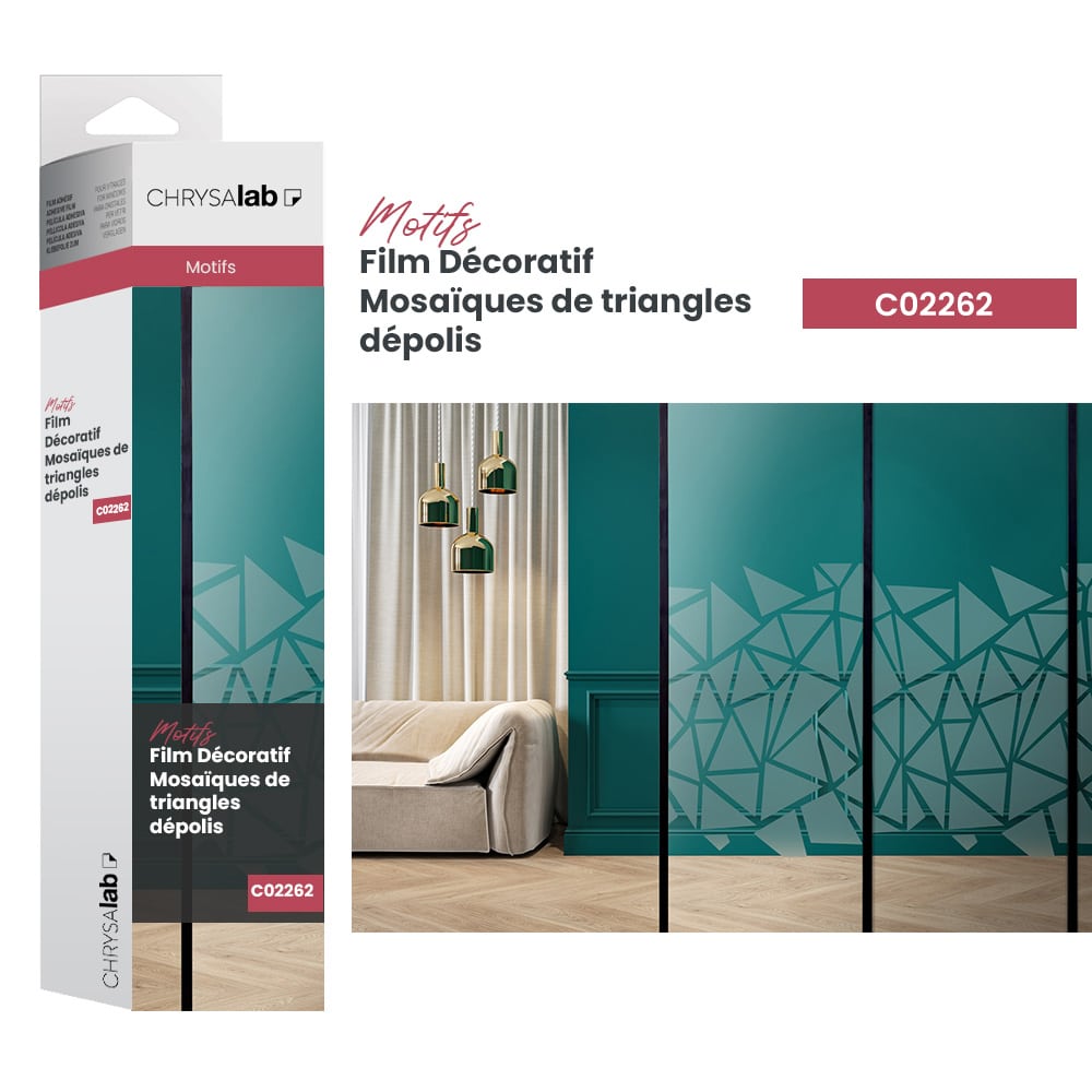 Film adhésif décoratif mosaïque de triangles dépolis