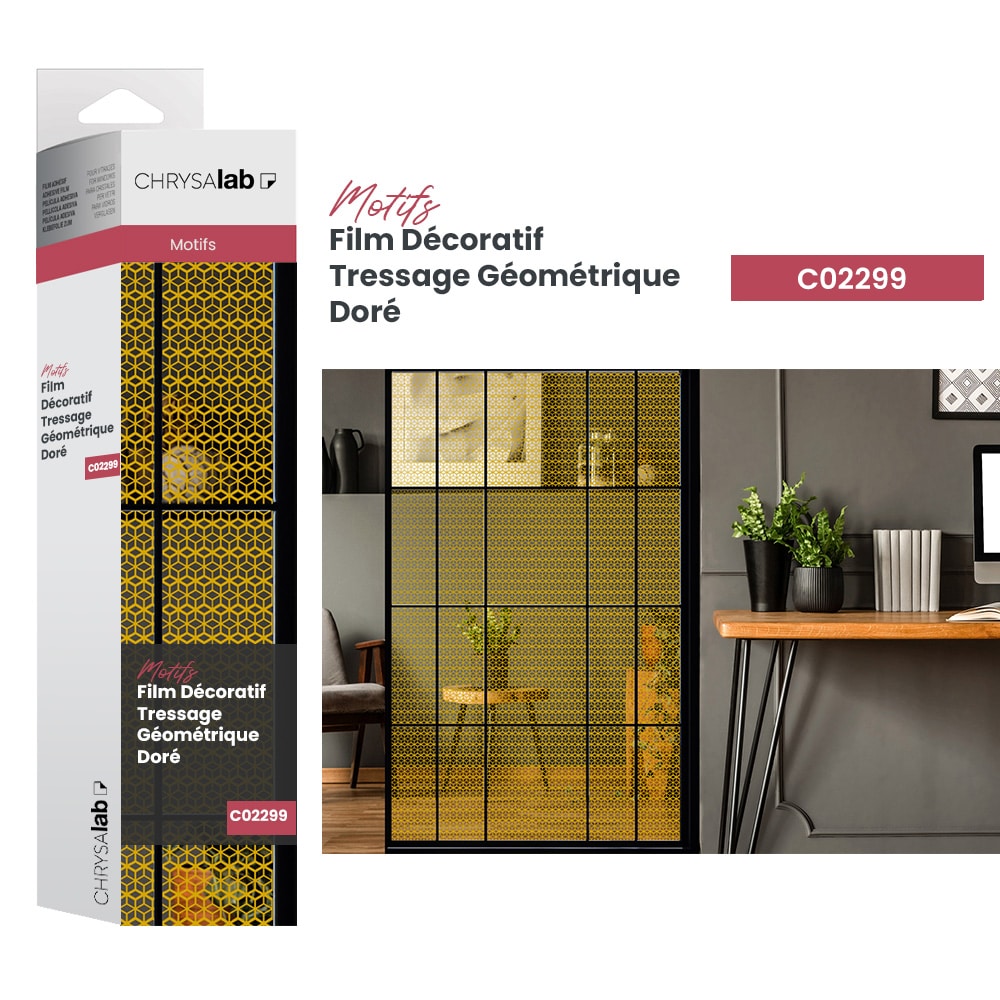Film décoratif tressage géométrique doré