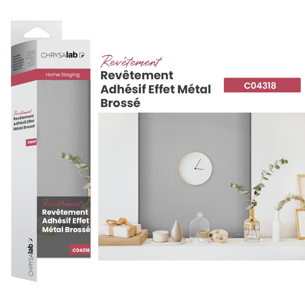 Revêtement adhésif effet métal brossé