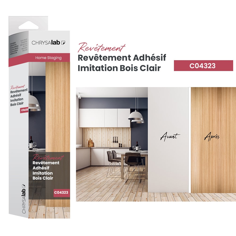 Revêtement adhésif imitation bois clair