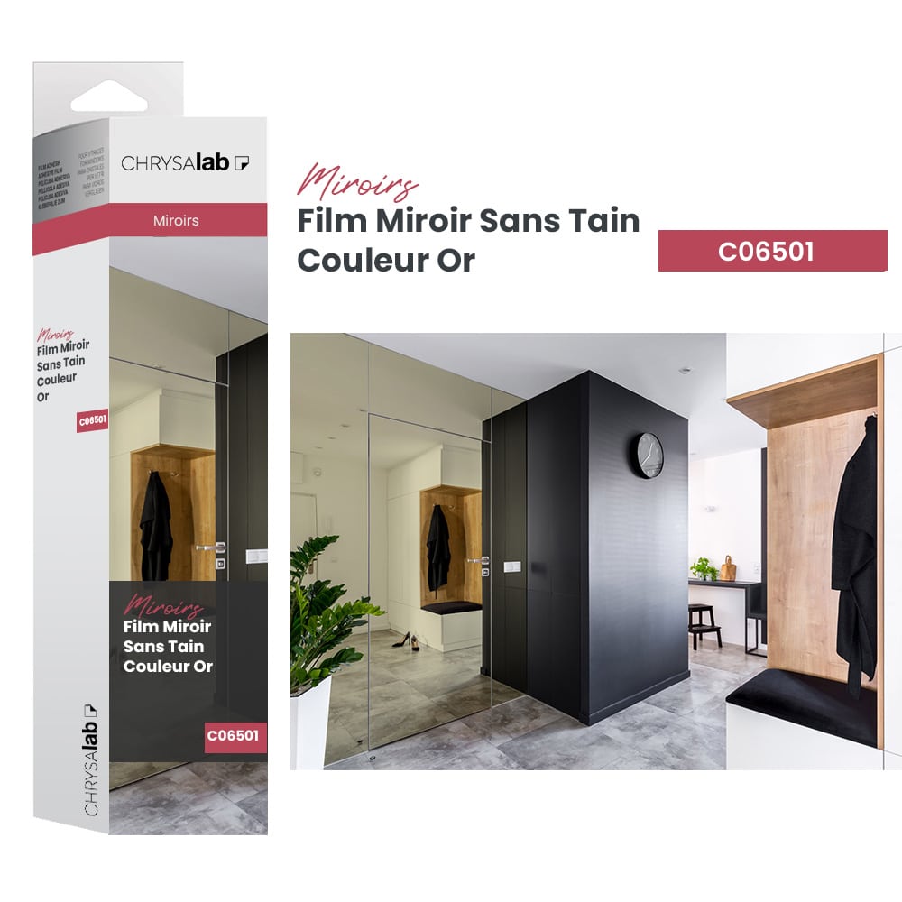 Film adhésif miroir sans tain couleur or