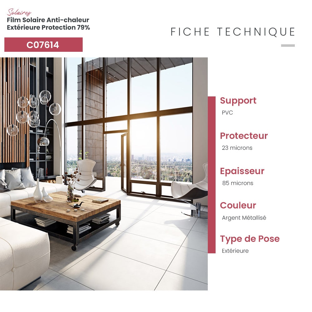 Film solaire anti-chaleur protection 79%