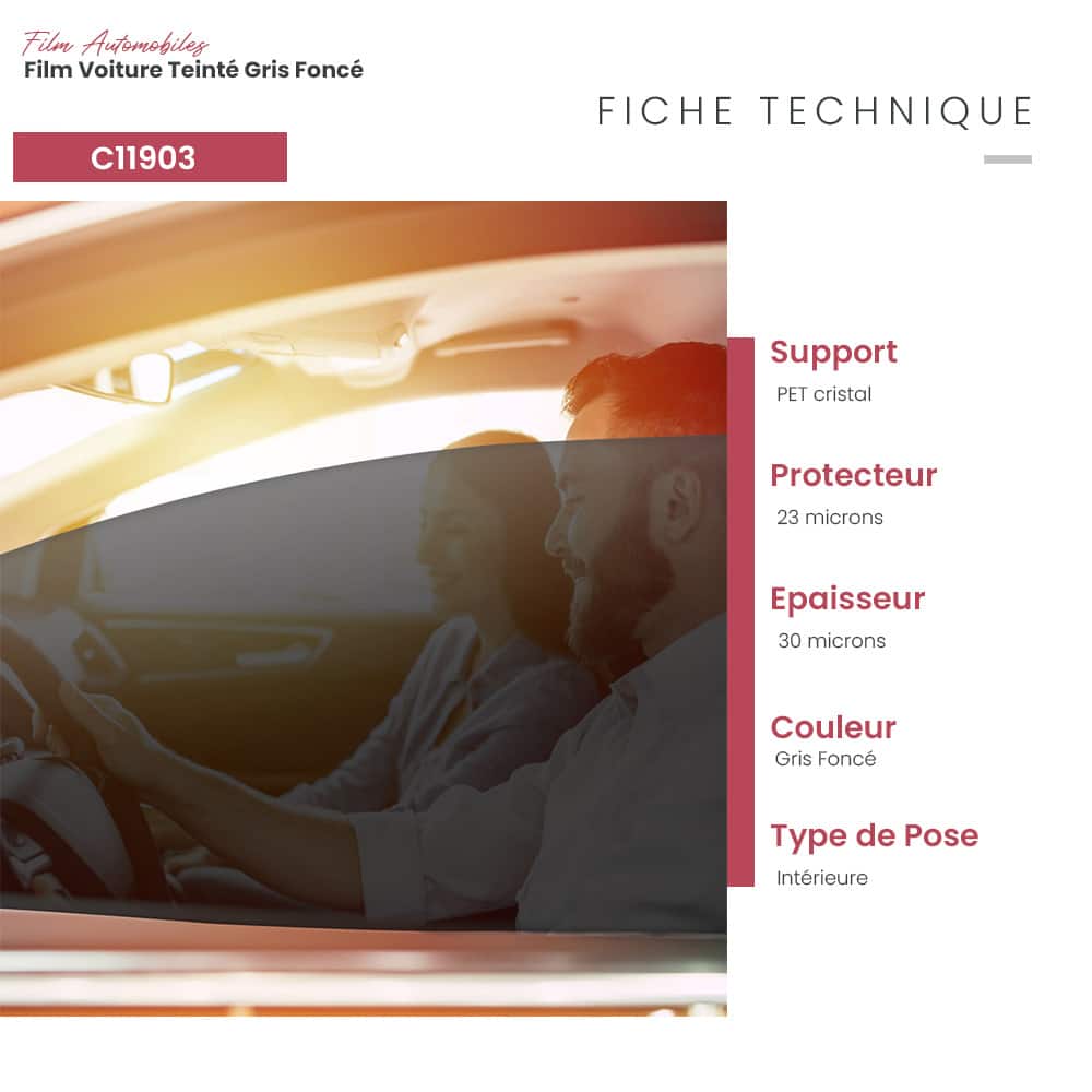 Film voiture teinté gris foncé pour voiture