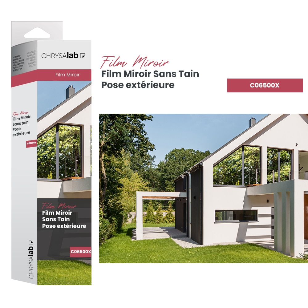 Miroir sans tain pose extérieure packaging