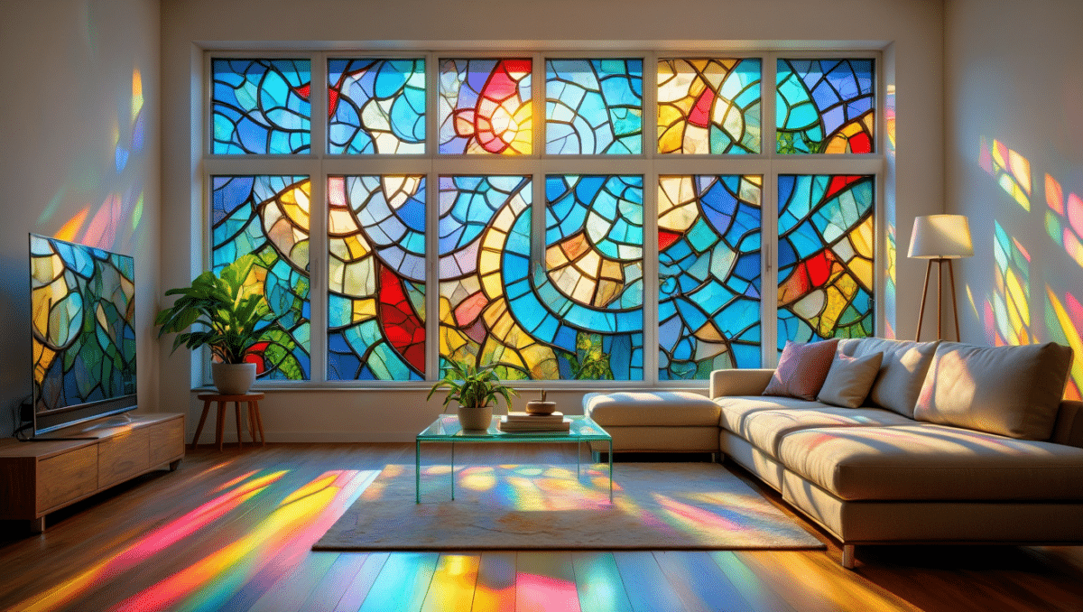 Film adhésif imitation vitrail