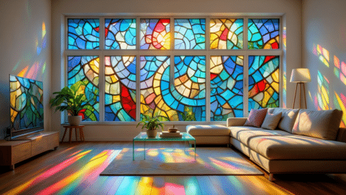 Film adhésif imitation vitrail