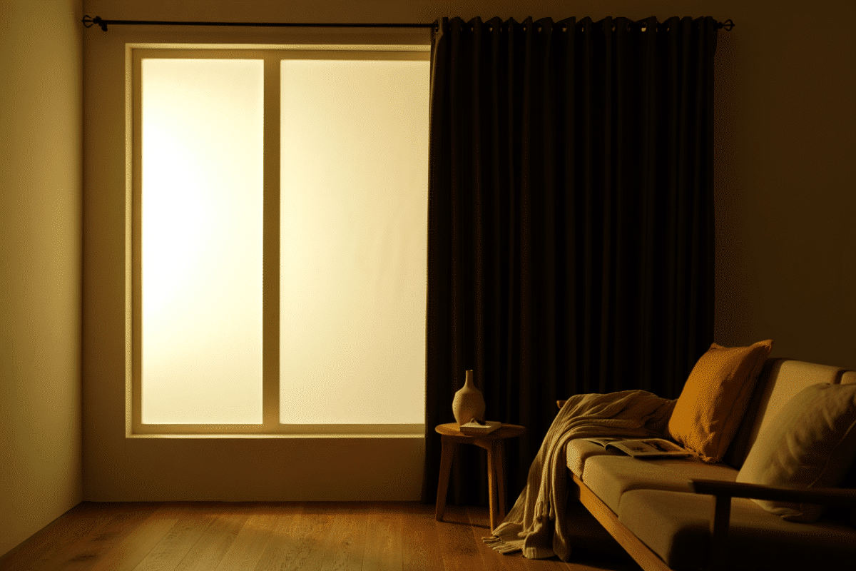 Choix entre film dépoli et rideau occultant