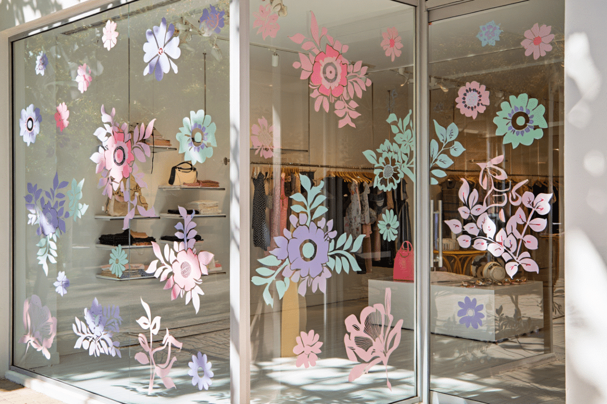 Film décoratif pour vitrine de magasin